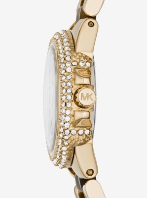 Petite Camille Embellished Tortoise Acetate and Gold-Tone Stainless Steel Watch