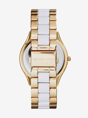 Slim Runway Gold-Tone Acetate Watch | Michael Kors Canada