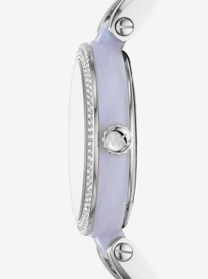 Delray Pav&eacute; Silver-Tone and Acetate Watch