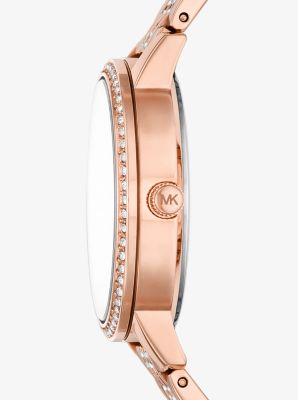 Melissa Pav&eacute; Logo Rose Gold-Tone Watch