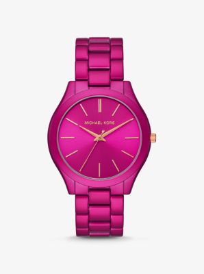 Michael kors women's watch best sale pink face