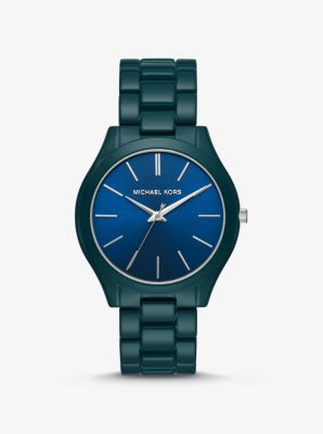 søster en kreditor trække sig tilbage Slim Runway Teal Coated Watch | Michael Kors