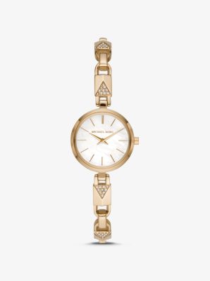 Jaryn Gold-Tone Padlock Bracelet Watch