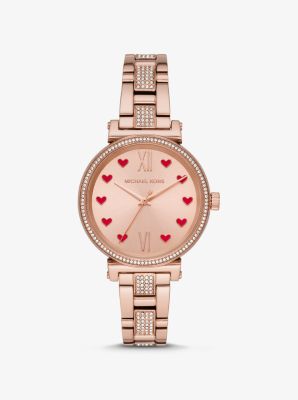 michael kors channing rose gold watch