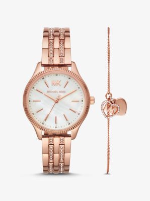 michael kors rose gold and gold watch