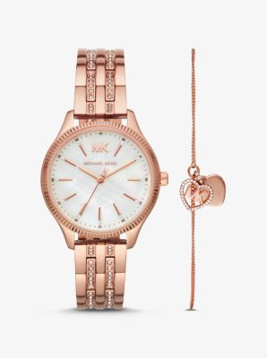 michael kors rose gold bangle watch