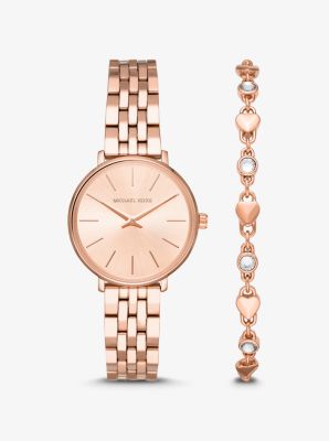 michael kors rose gold watch with bracelet