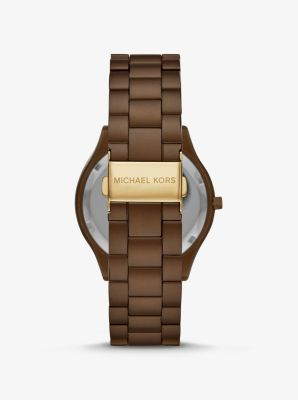 Slim Runway Brown-Tone Aluminum Watch | Michael Kors