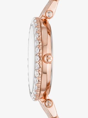 michael kors pave rose gold watch