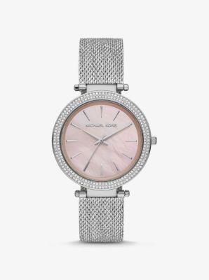 michael kors pave watch silver