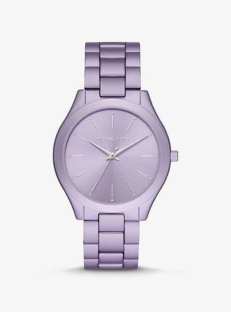 Oversized Slim Runway Lilac-Tone Aluminum Watch