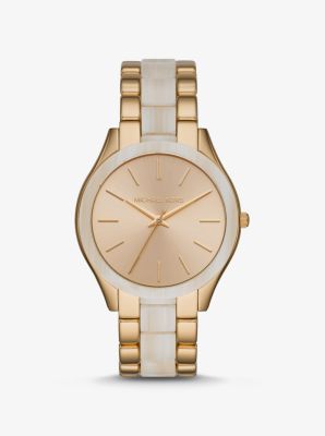 michael kors slim runway watch gold