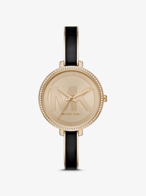 Jaryn Pavé Gold-tone And Acetate Watch 