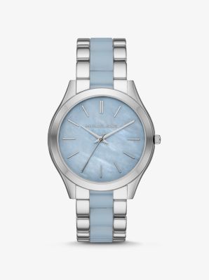 michael kors oversized runway watch silver