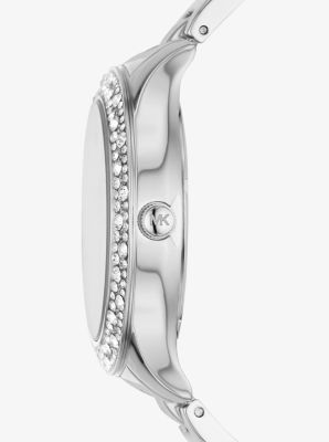 Montre Liliane &agrave; deux tons et &agrave; pav&eacute; in ARGENT | Michael Kors