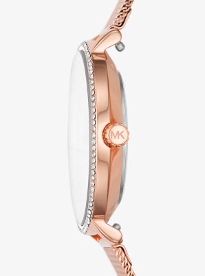 Orologio Pyper mini tonalità oro rosa con pavé image number 1