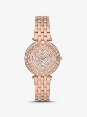 Michael kors rose shop gold sparkle watch