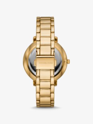 Horloge Pyper, goudkleurig met siersteentjes en logo image number 2
