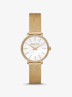 Mini Pyper Pavé Gold-Tone Watch image number 0