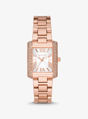 Armbanduhr Mini Emery im Ros&eacute;-Goldton mit Pav&eacute;