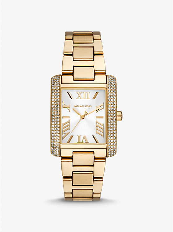Oversized Emery Pavé Gold Tone Watch image number 0