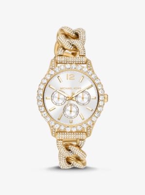 Michael kors gold chain link watch best sale