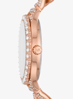 Layton Pavé Rose Gold-Tone Curb-Link Watch | Michael Kors