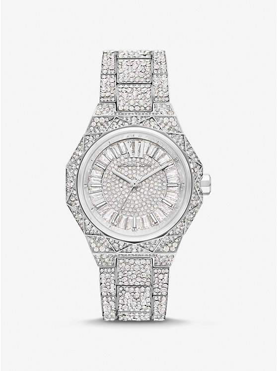 Oversized Raquel Pavé Silver-Tone Watch image number 0