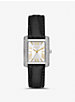 Mini Emery Pavé Silver-Tone and Crocodile Embossed Leather Watch image number 0