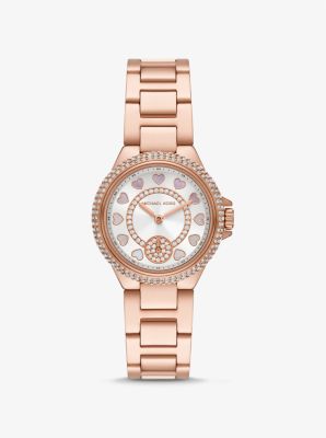 Mini Camille Pavé Rose Gold-Tone Watch | Michael Kors