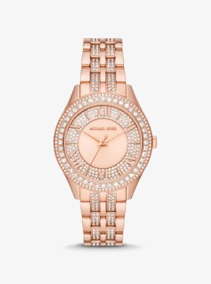 Orologio Harlowe tonalità oro rosa con pavé image number 0