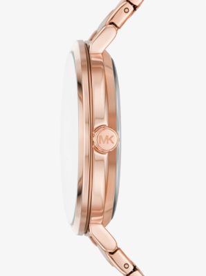 Addyson Rose Gold-Tone Stainless Logo Watch in ROSE GOLD | Michael Kors