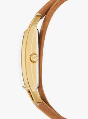 Mini montre Empire dorée en cuir image number 1