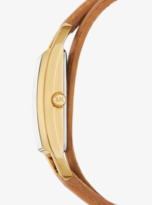 Mini Empire Gold-Tone and Leather Watch | Michael Kors Canada