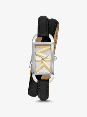 Empire Michael Leather Watch Mini and Silver-Tone | Kors