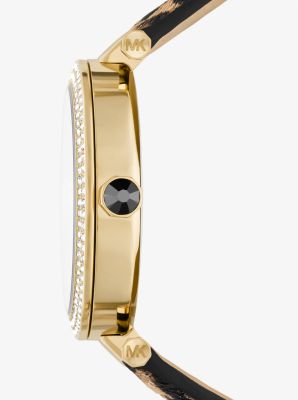 Parker Pavé Gold-Tone and Calf Hair Watch image number 1