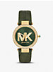 Parker Pavé Gold-Tone and Crocodile Embossed Leather Watch image number 0