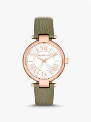 Laney Rose Gold-Tone and Lizard Embossed Leather Watch image number 0