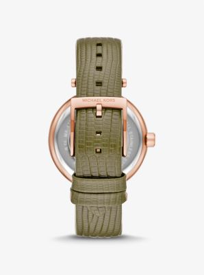 Laney Rose Gold-Tone and Lizard Embossed Leather Watch image number 2