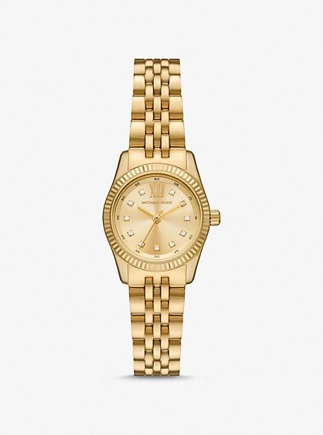 MK Petite montre Lexington dorée à pierres pavées - Or - Michael Kors