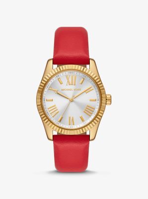 Lexington Gold-Tone and Leather Watch | Michael Kors