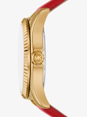 Lexington Gold-Tone and Leather Watch image number 1