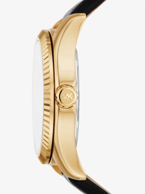 Armbanduhr Lexington im Goldton mit Lederarmband