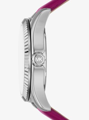 Lexington Silver-Tone and Leather Watch image number 1