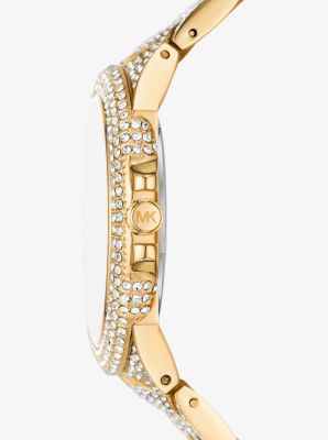 Reloj Camille oversize en tono dorado con incrustaciones image number 1