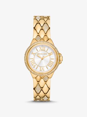 마이클 코어스 Michaelkors Mini Camille Pave Gold-Tone Watch,GOLD