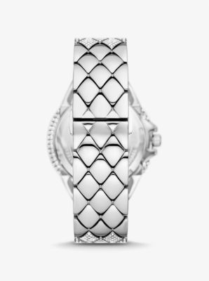 Horloge Camille, oversized, zilverkleurig met siersteentjes image number 2