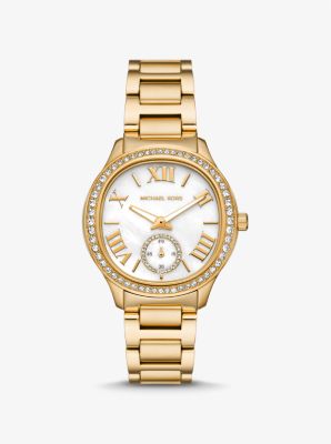 Sage Pavé Gold-Tone Watch image number 0