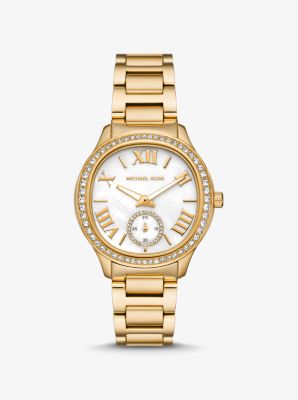 Reloj Sage en tono dorado con incrustaciones image number 0