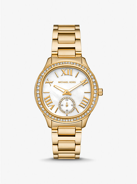 Sage Pavé Gold-Tone Watch image number 0
